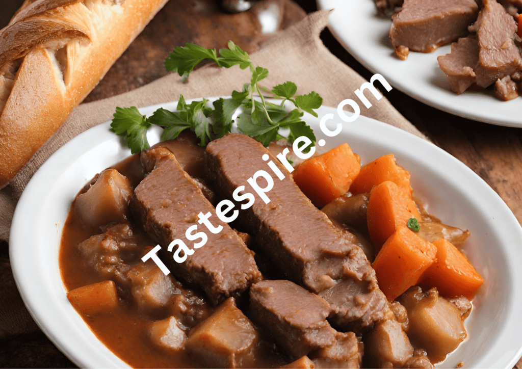 Crusty Baguette with Beef Stew