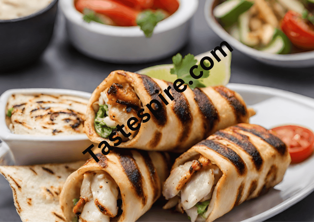 Grilled Halloumi Cheese with Chicken Shawarma