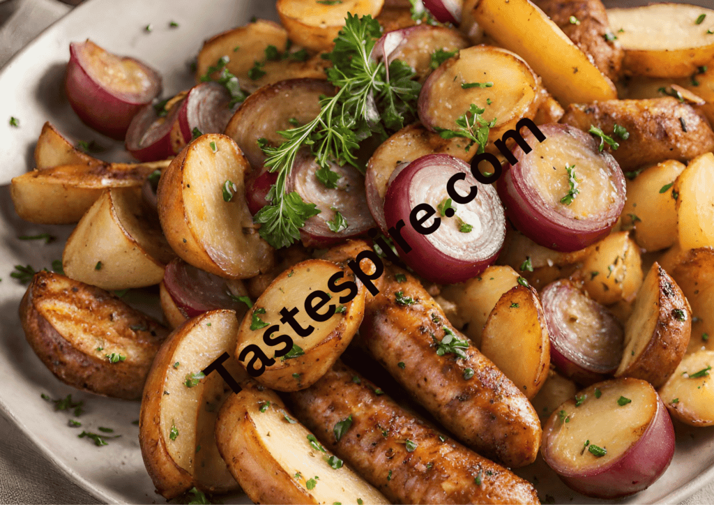 Chicken Sausage with Fried Potatoes And Onions