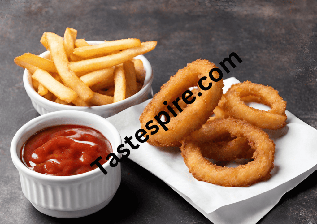 Homemade French Fries with Onion Rings