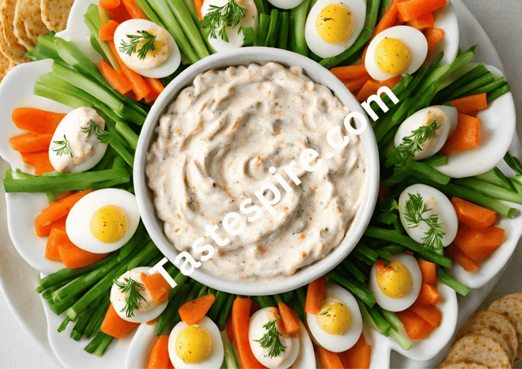 Creamy Vegetable Dip With Deviled Eggs