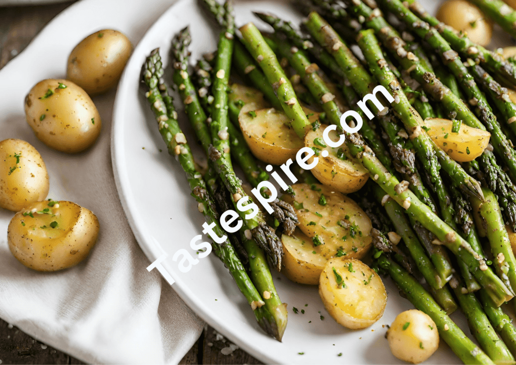 Parmesan Roasted Asparagus with Baby Potatoes