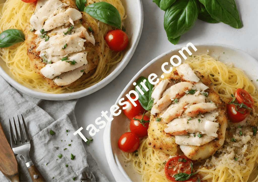 Chicken Caprese with Cacio e Pepe Spaghetti Squash