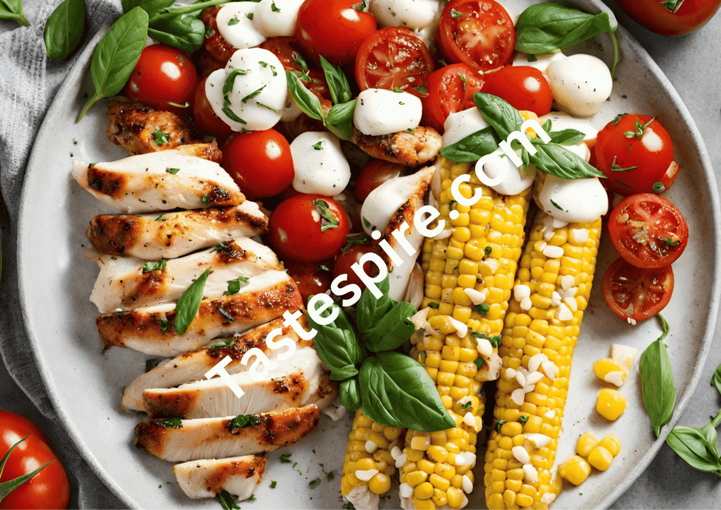 Chicken Caprese with Corn on the Cob